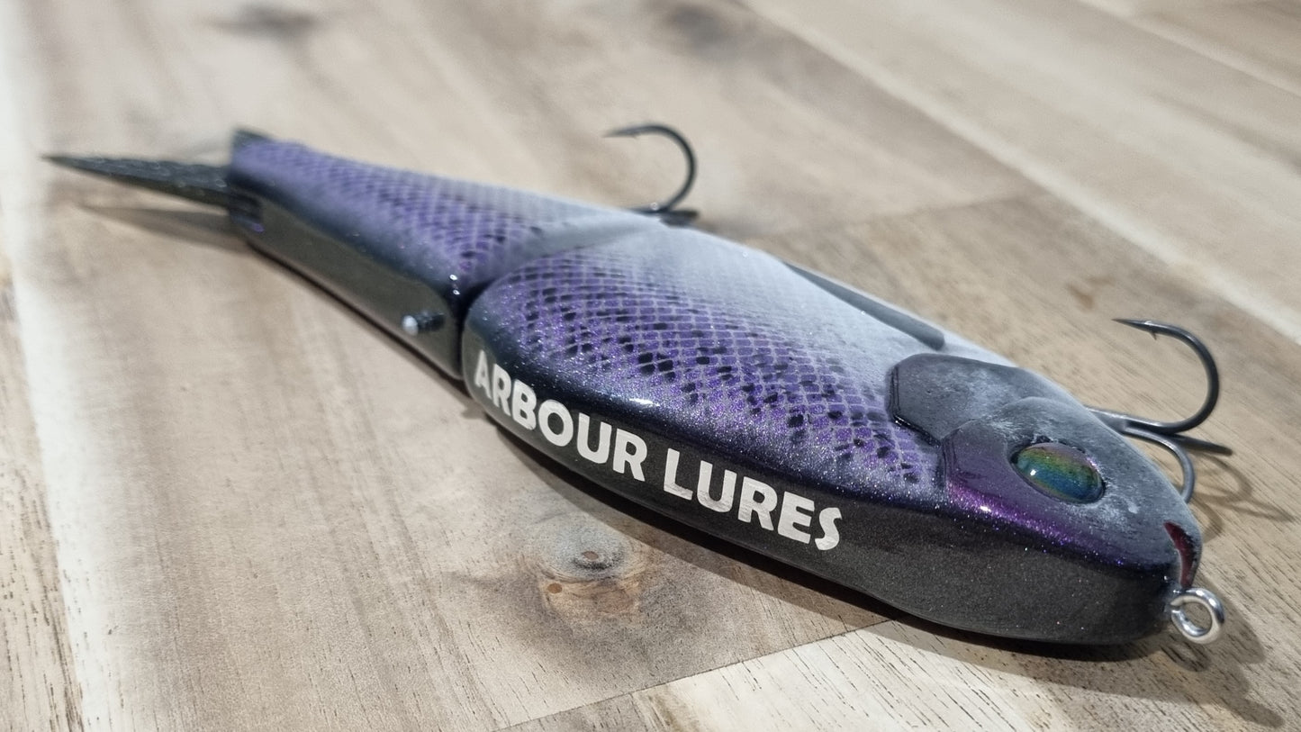 200mm Bony Bream Glide Bait - Purple Black Back